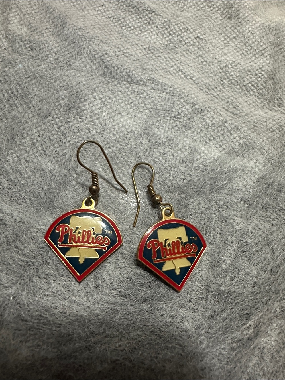 Phillies Logo Drop Earrings - Red, Navy & Gold